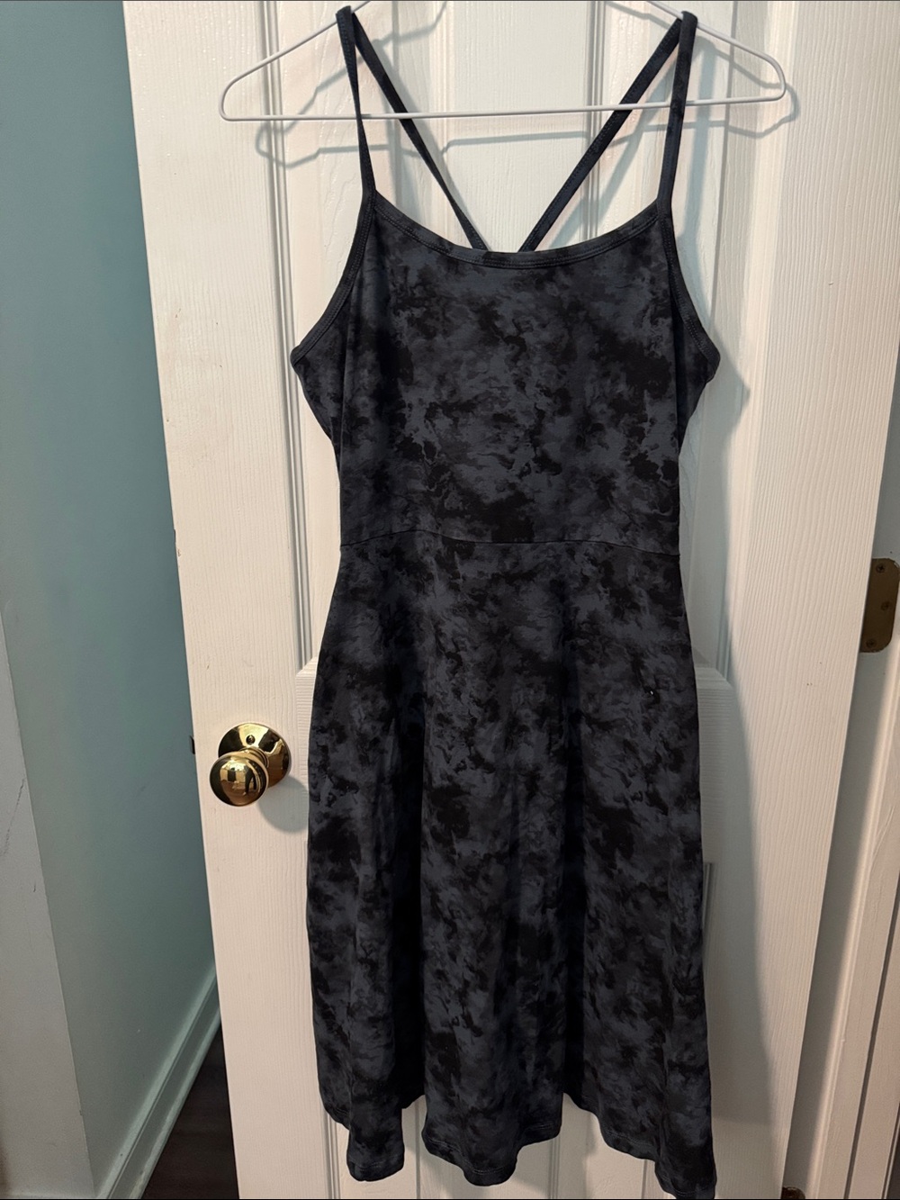 Pact Black Charcoal Marbled Built in bra A-Line Dress
